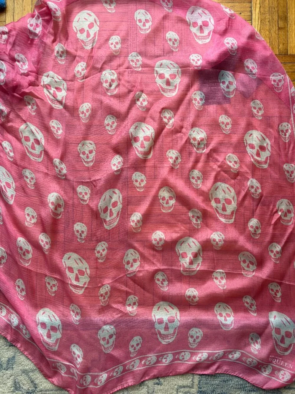 Alexander McQueen Pink Chiffon/Silk Scarf with tags